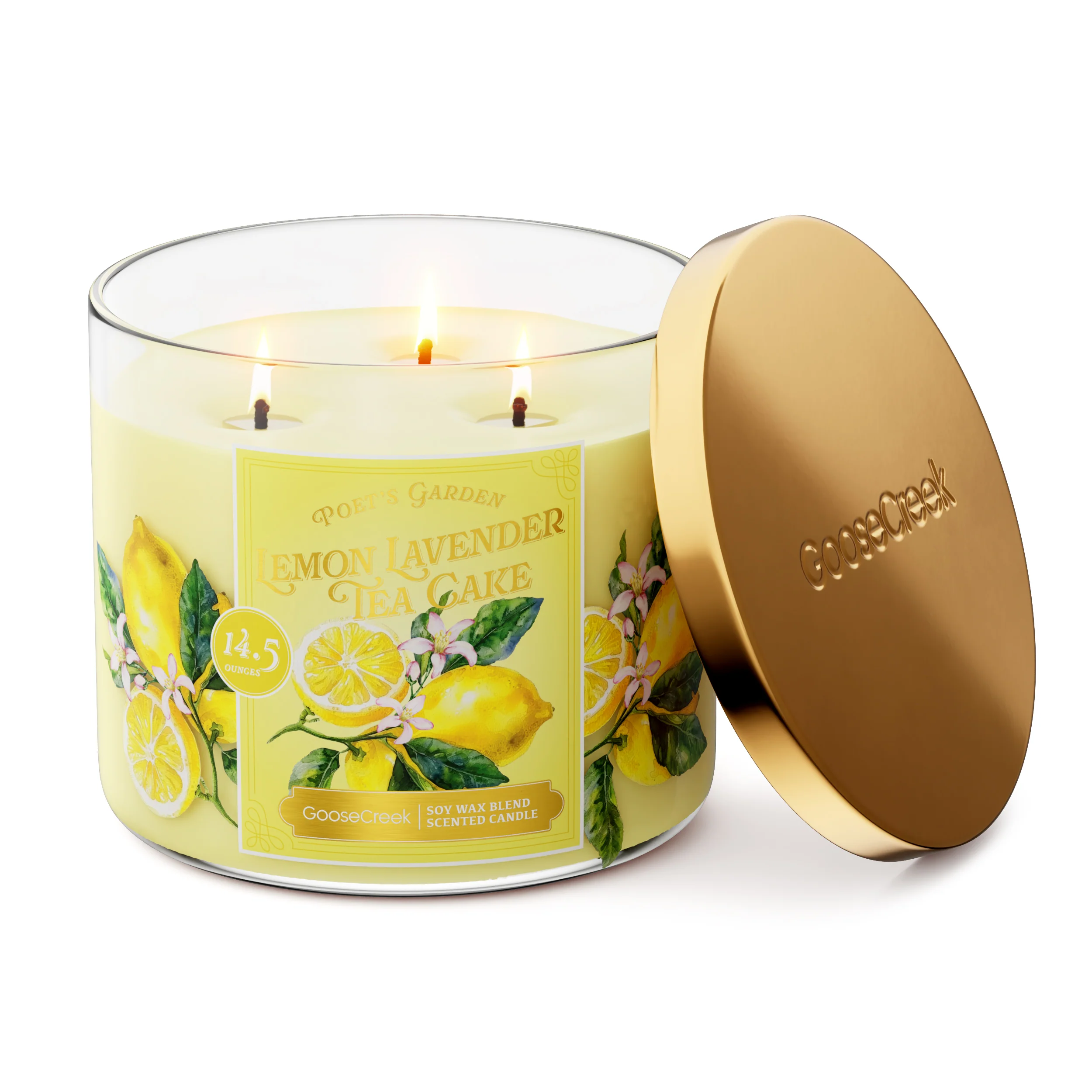 Lemon Lavender Tea Cake 3-Wick Candle - Image 3
